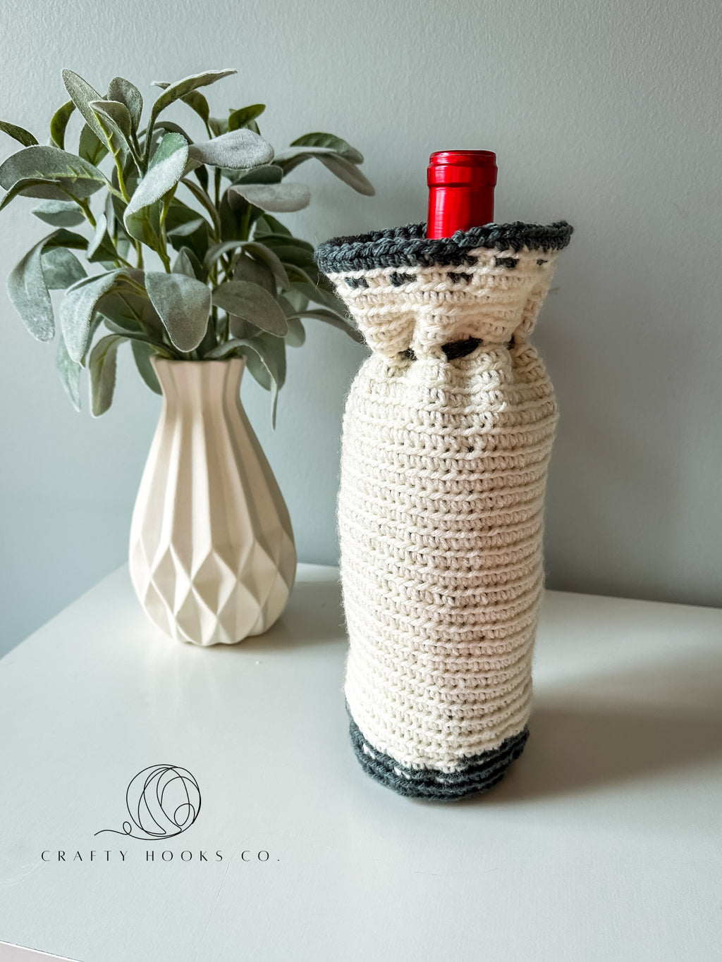 Crochet Skull Bag, Wine Gift Bag