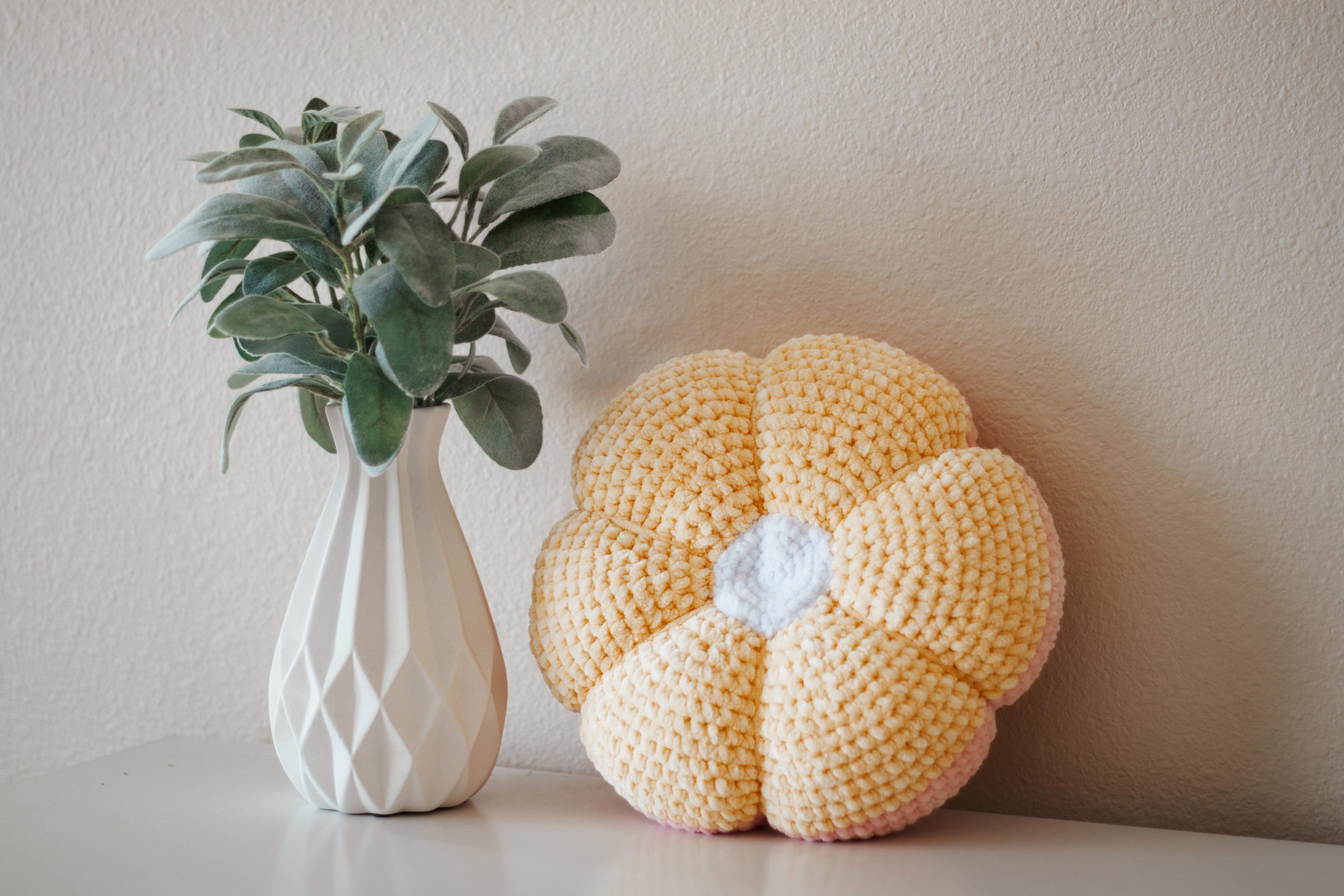 Small Crochet Flower Pillow