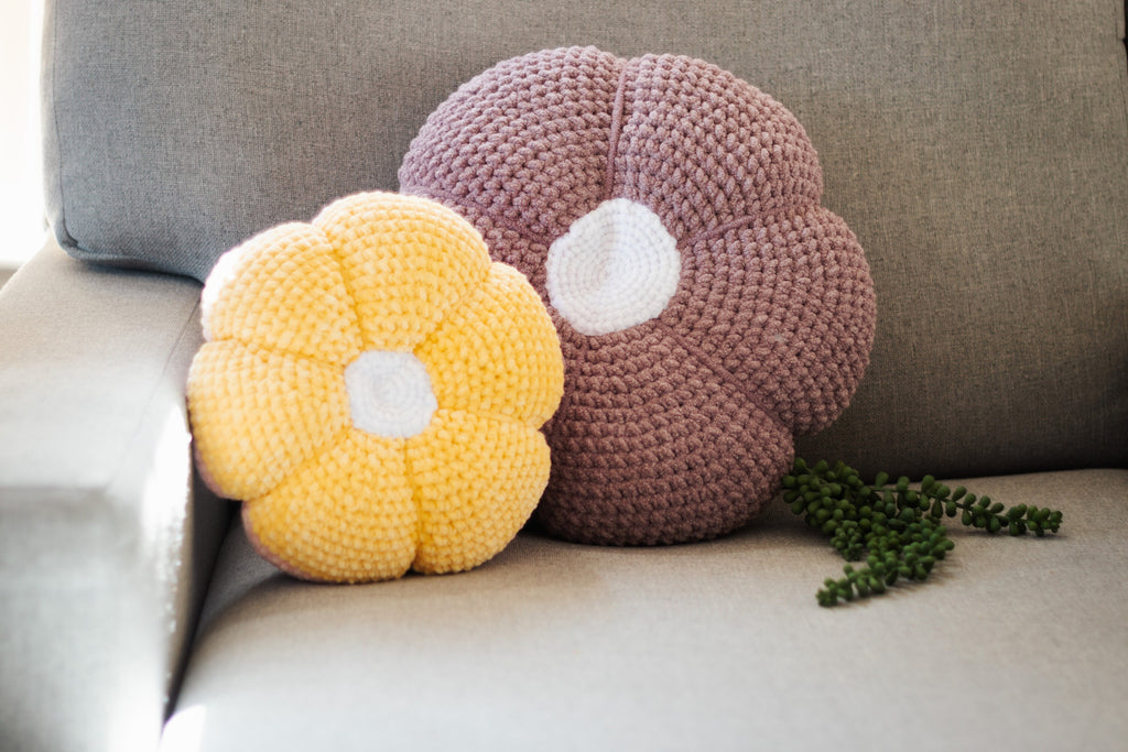 Small Crochet Flower Pillow