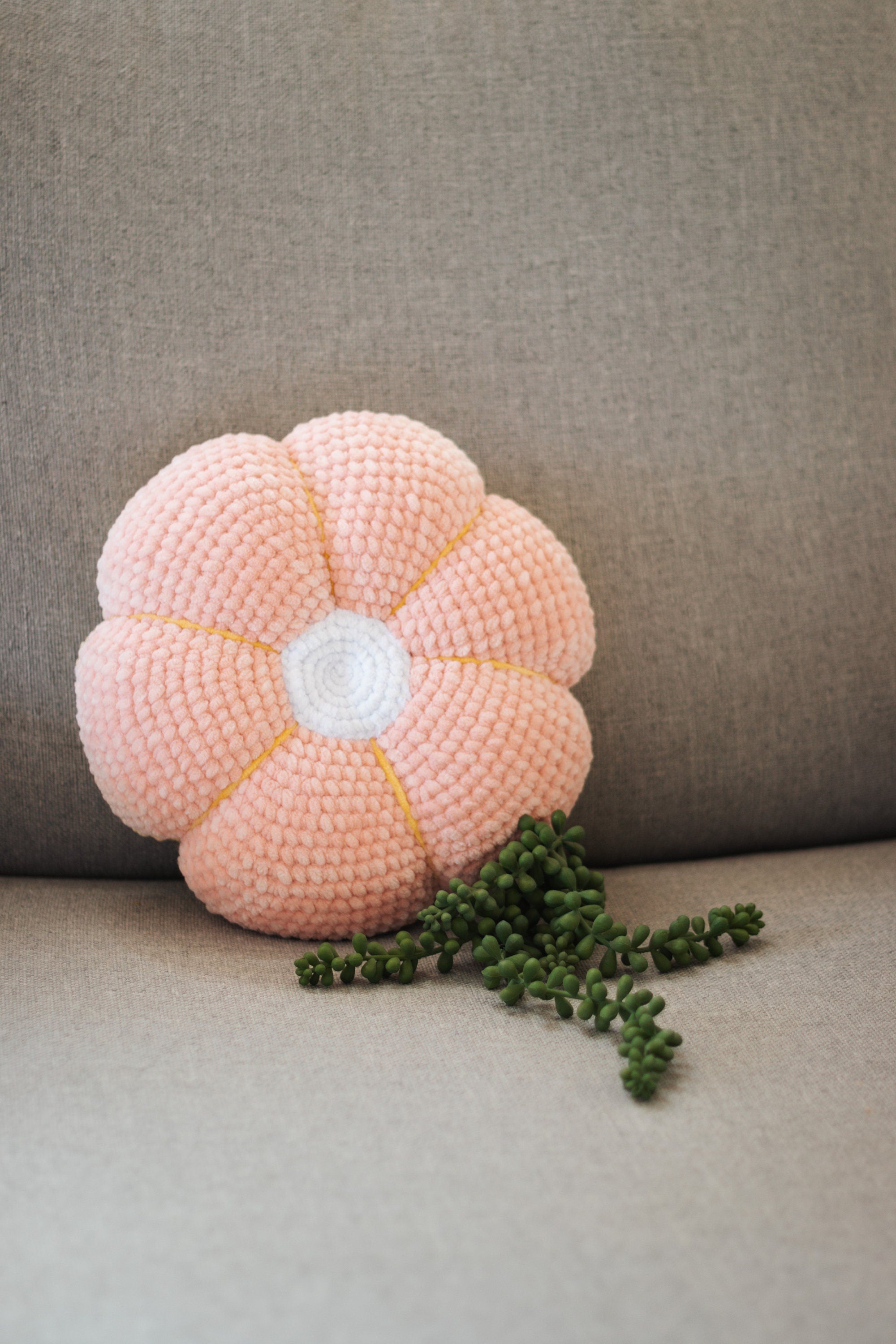 Small Crochet Flower Pillow