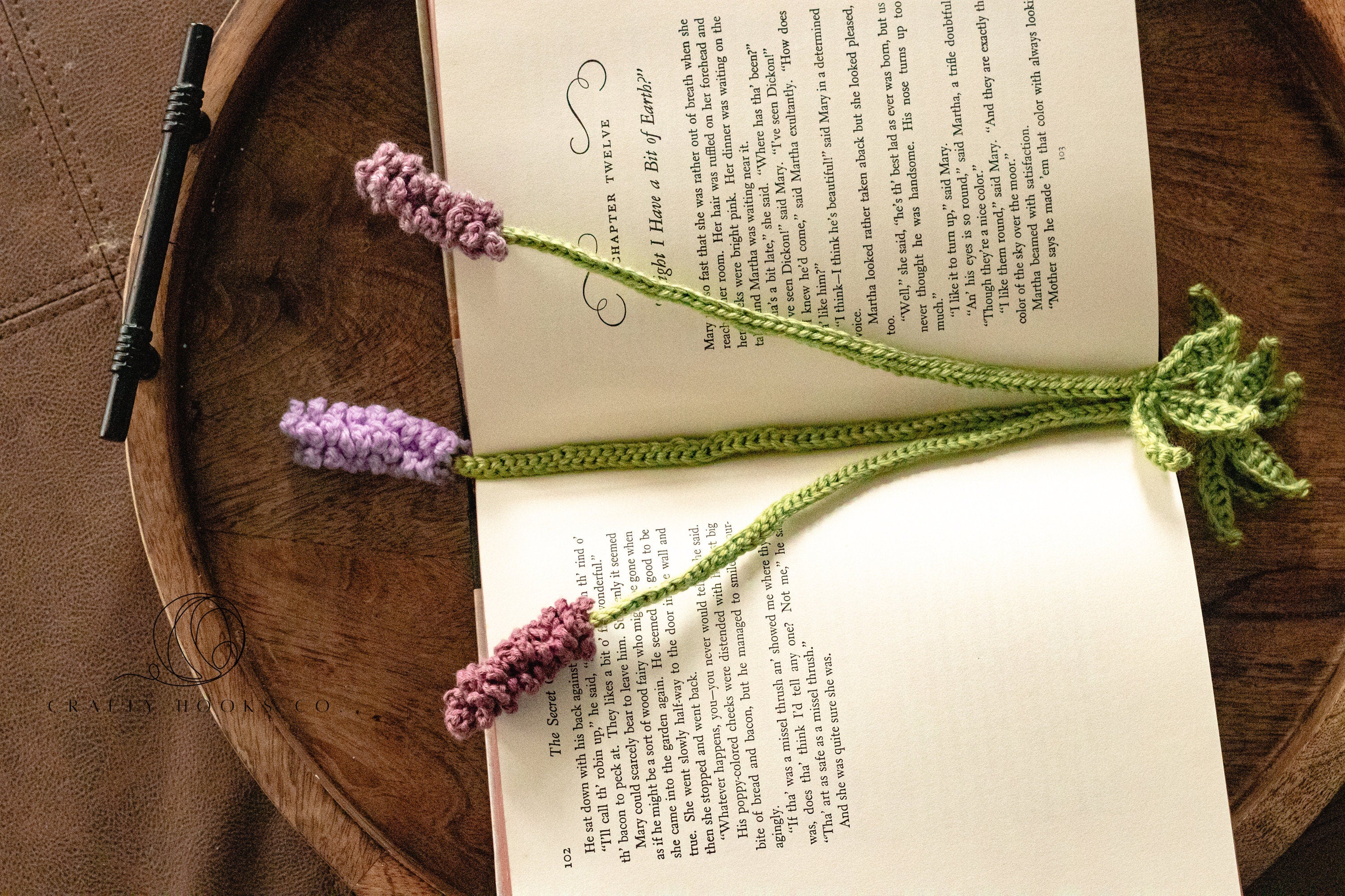 Lavender Bookmark, Crochet Bookmark, Lavender Crochet Bookmark