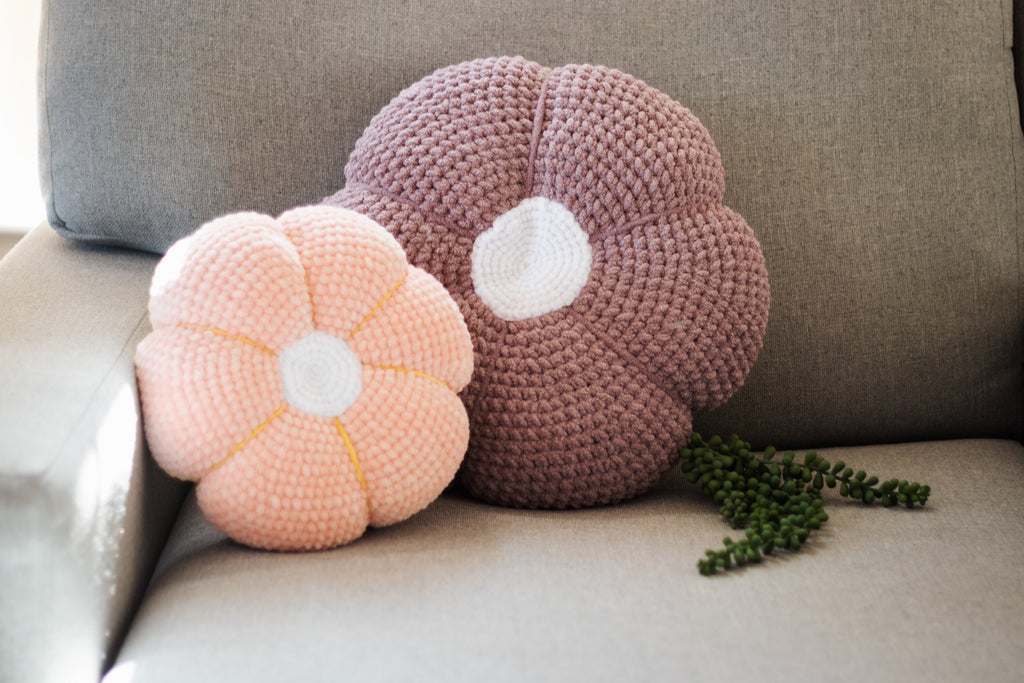 Small Crochet Flower Pillow