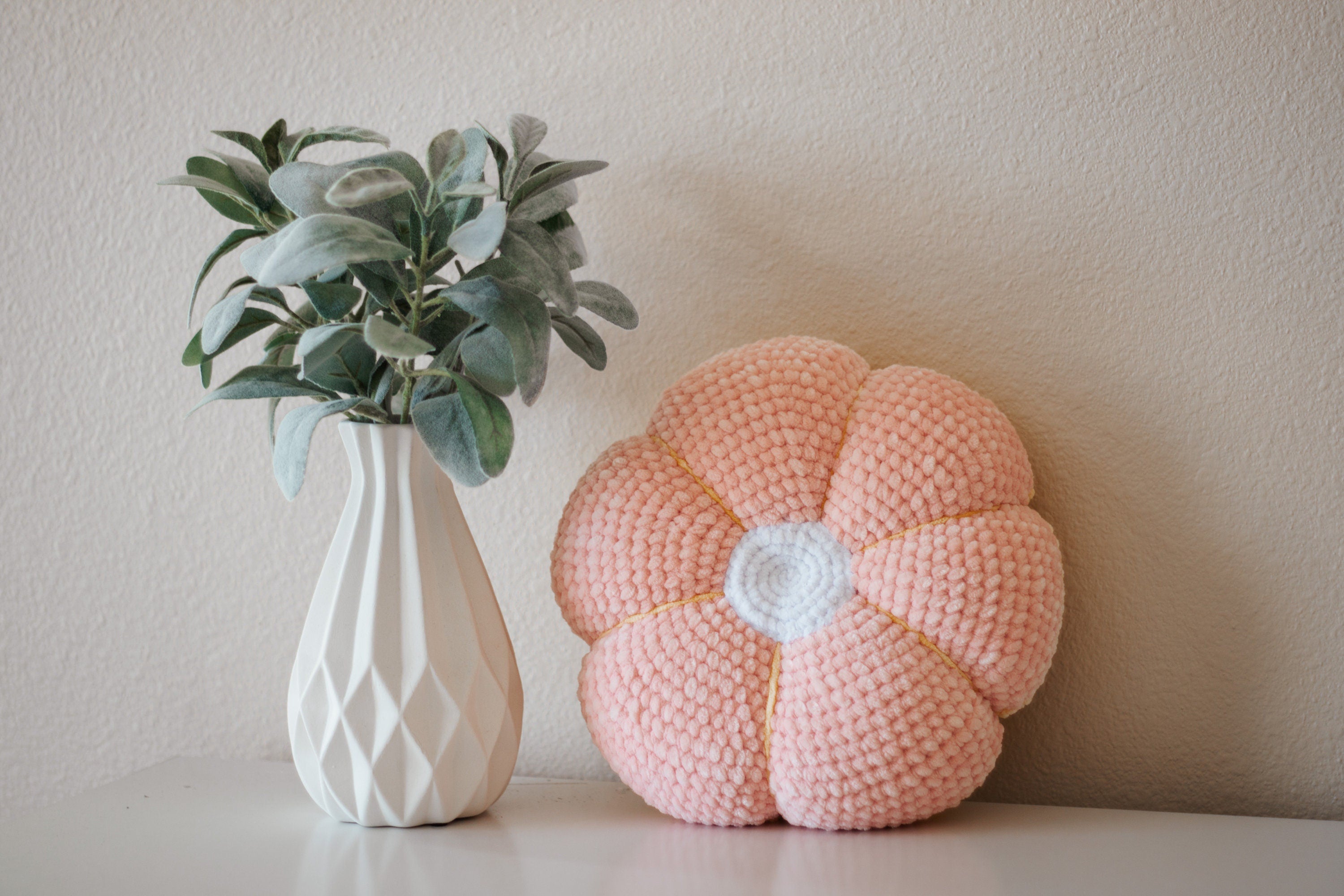 Small Crochet Flower Pillow